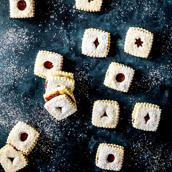 Linzer Cookies with Raspberry Jam