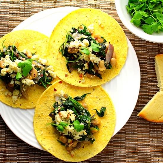 Tacos with Greens and Beans