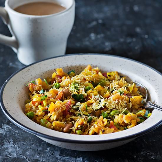 Vegetable Red Rice Poha