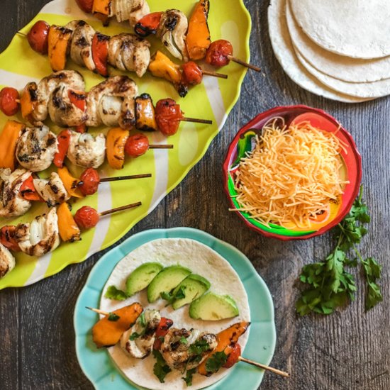 Grilled Chicken Fajita Kebabs