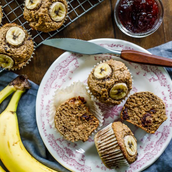 banana-oat muffins