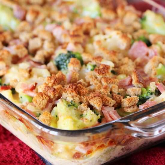 Ham Broccoli Cauliflower Casserole