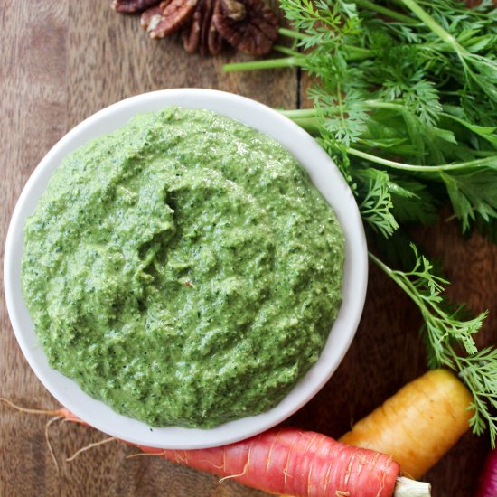 Carrot Top Pesto + Roasted Carrots