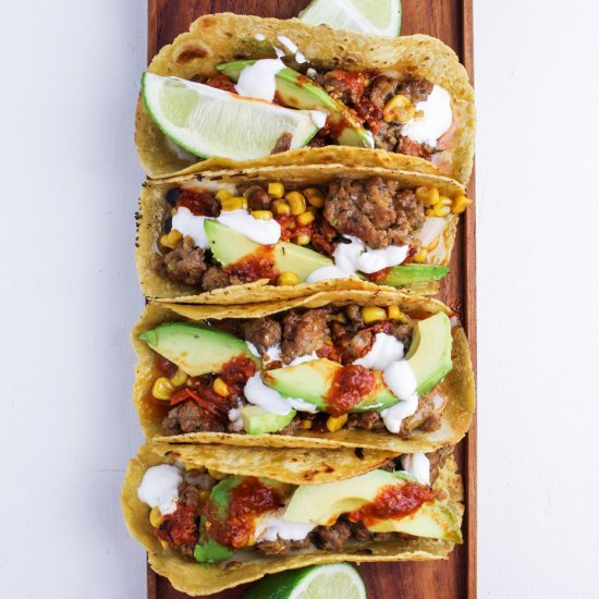 Corn and Chorizo Tacos