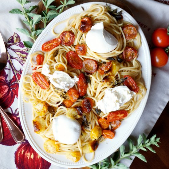 Roasted Tomato Burrata Pasta