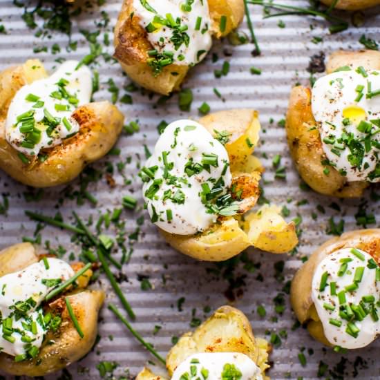 Garlic & Lemon Smashed Potatoes