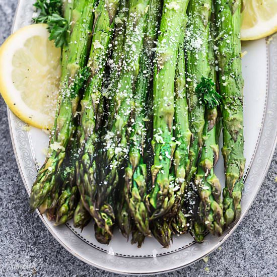 Lemon Parmesan Roasted Asparagus