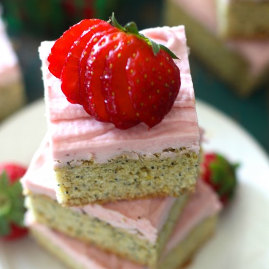 Lemon Poppy Seed Strawberry Bars