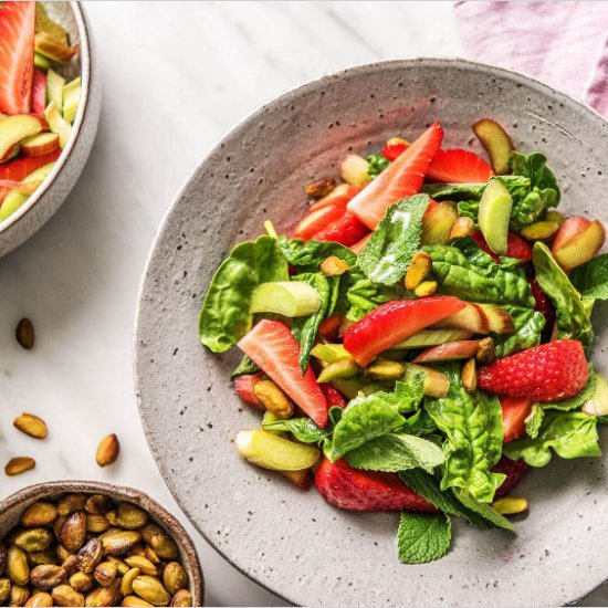 Spring Strawberry Rhubarb Salad