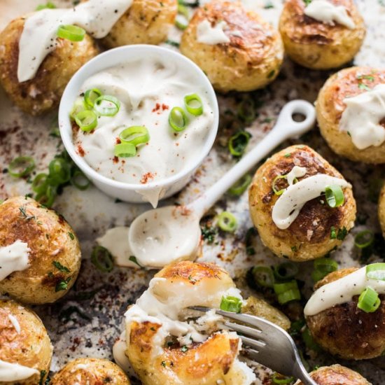 Roast Potatoes w/ Cashew Sour Cream