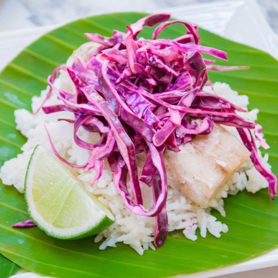 Mahi Mahi Baked in Banana Leaves