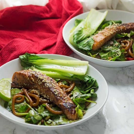 Teriyaki Salmon with Udon Noodles