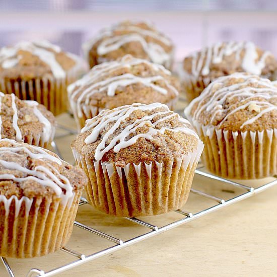 Caramel Pecan Coffee Cake Muffins