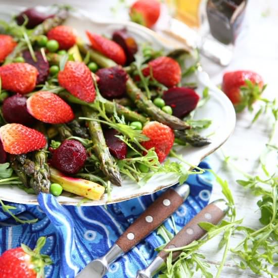 V, GF Harissa Asparagus Salad