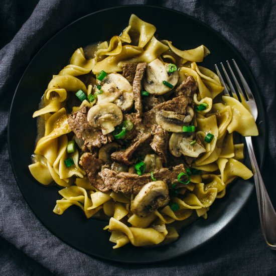 Easy beef stroganoff