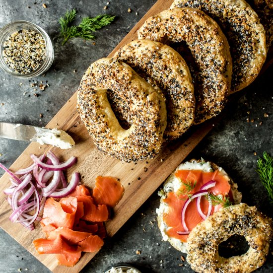 Everything Bagels with Lox