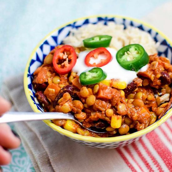 Bourbon Lentil Chili