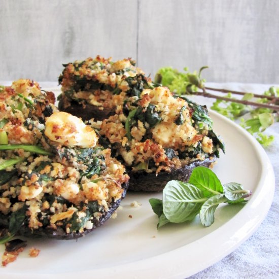 Spinach Stuffed Portobellos