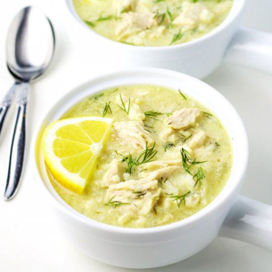 Greek Lemon Rice and Chicken Soup