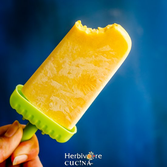 Simplest Blender Mango Popsicles