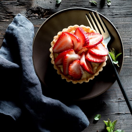 Strawberry Pastry Cream Tartlets