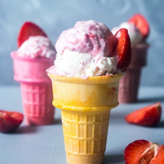 Strawberry & Feta No-Churn Ice Cream