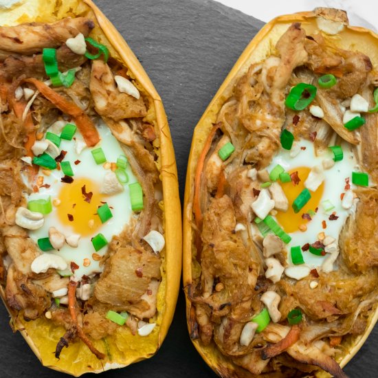 Spaghetti Squash Pad Thai Boats