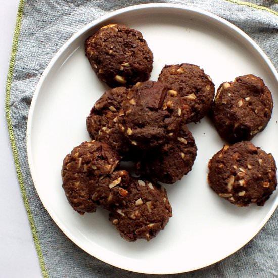 Chocolate Almond Rye Cookies