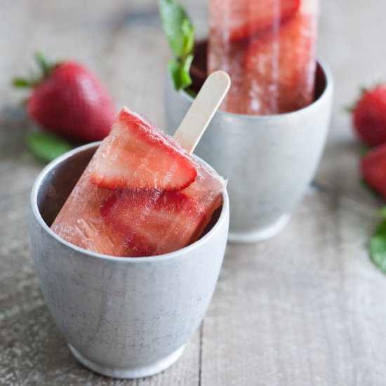 Strawberry Mint Julep Popsicles