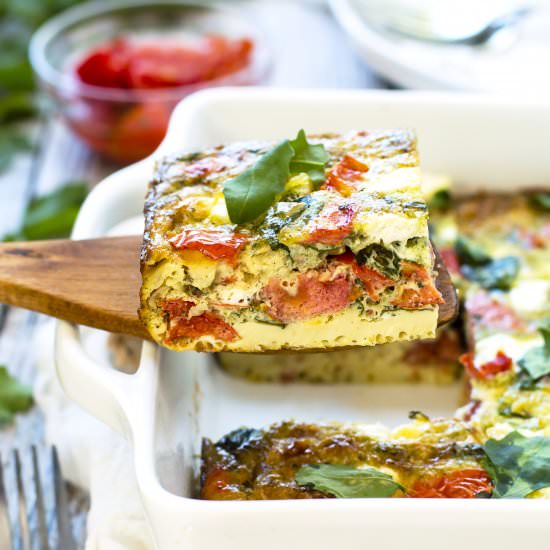 Baked Frittata with Pesto