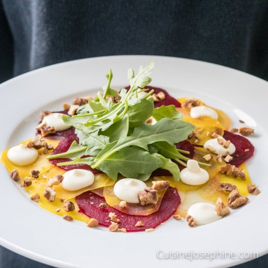 Beet Carpaccio with Goat Cheese