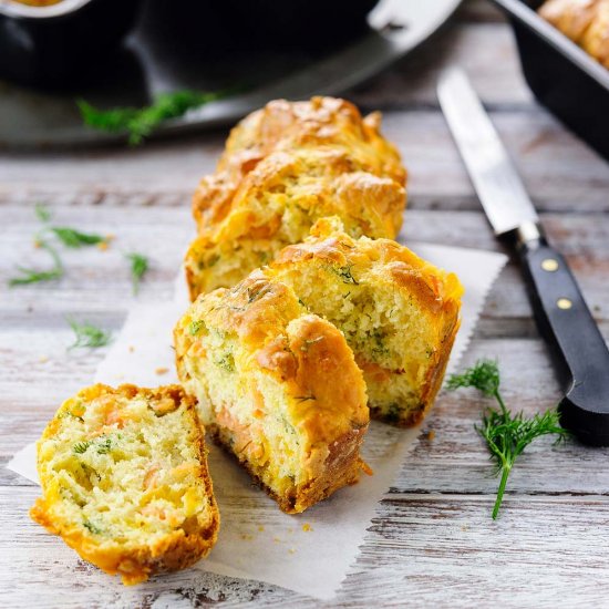 Smoked Salmon and Dill Savoury Cake