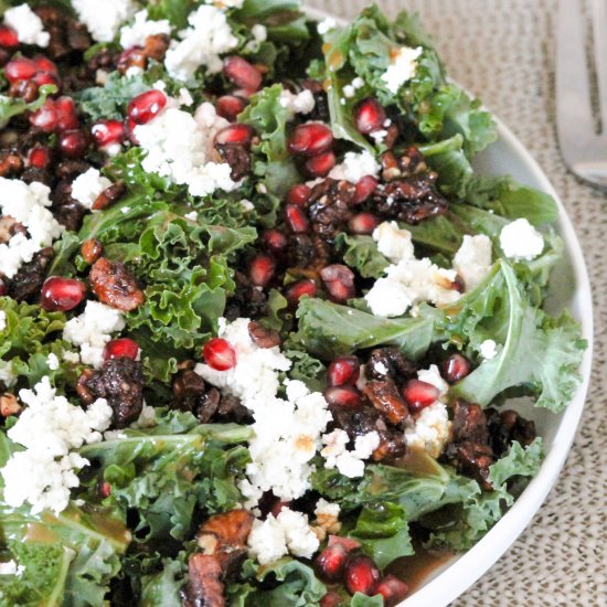 Kale Pomegranate Goat Cheese Salad