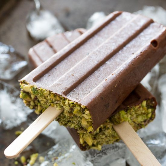 Chocolate Cherry Pistachio Paletas