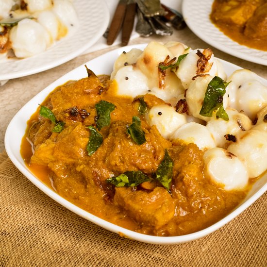 Chicken curry and Rice Dumplings