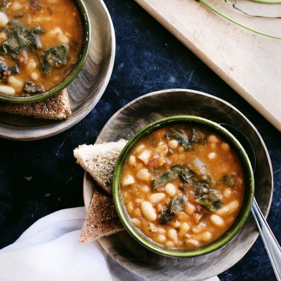 Moroccan White Beans + Tomato Sauce