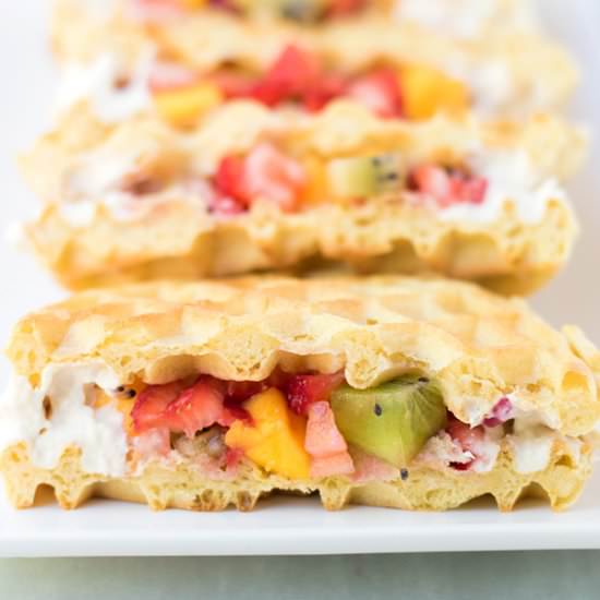 Fruit and Maple Waffle Tacos