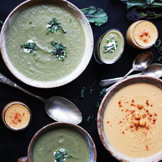 Purple Broccoli and Pear Soup