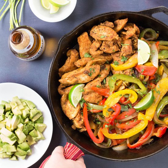 Beer Braised Chicken Fajitas