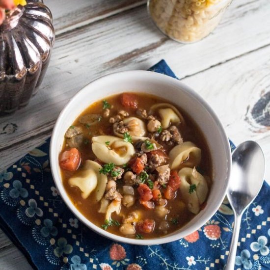 Hearty Tortellini Soup with Sausage