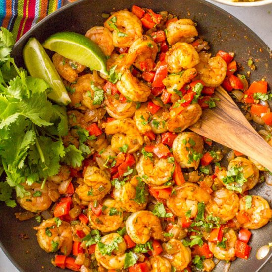 Easy Mexican shrimp skillet