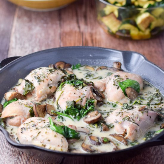 Creamy Mushroom and Spinach Chicken