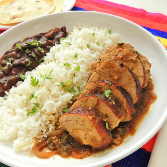 Spicy Tomatillo Pork Tenderloin