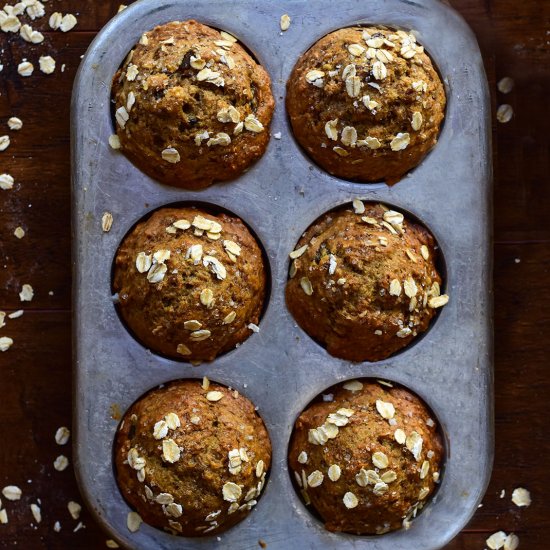 Chocolate Chip Banana Date Muffins