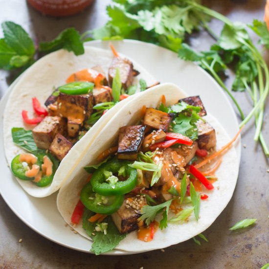 Smoky Tofu Banh Mi Tacos