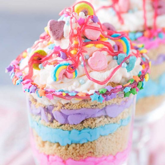 Cotton Candy Unicorn Parfaits