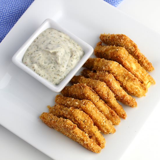 Tofu Strips w/ Maple Dill Sauce