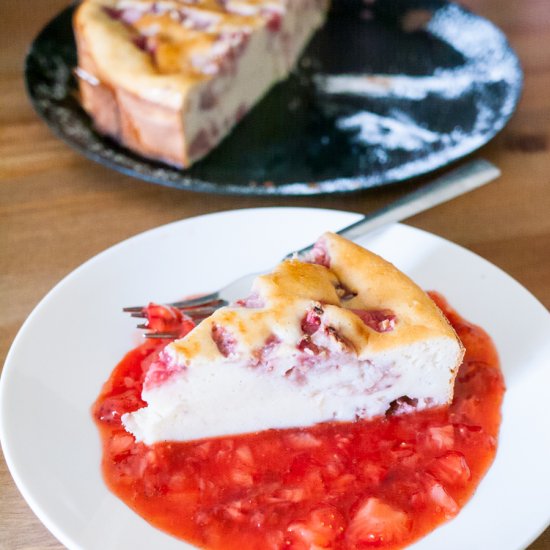 Crustless Strawberry Cheesecake