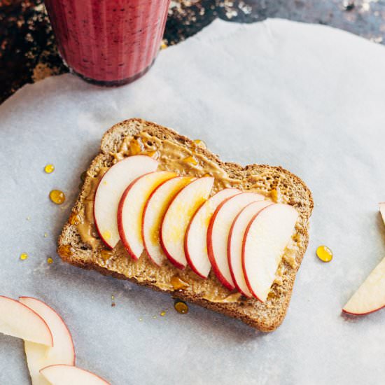 Peanut Butter Toast with Apple