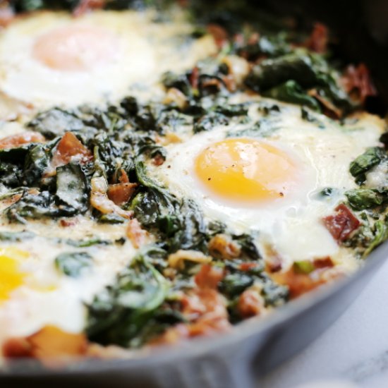 Spinach Baked Eggs